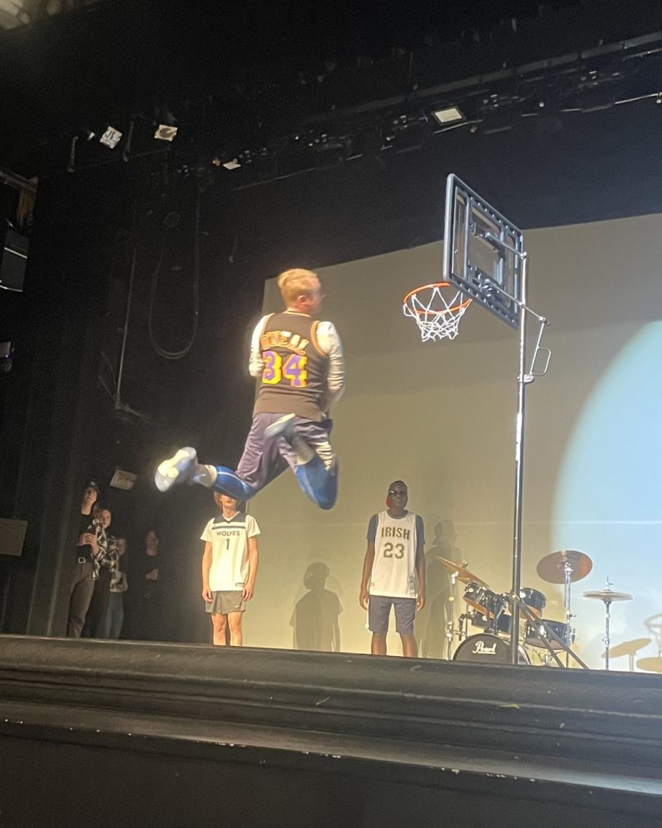 Mr. Wolfgram dunking at the recent Stars on Stage.