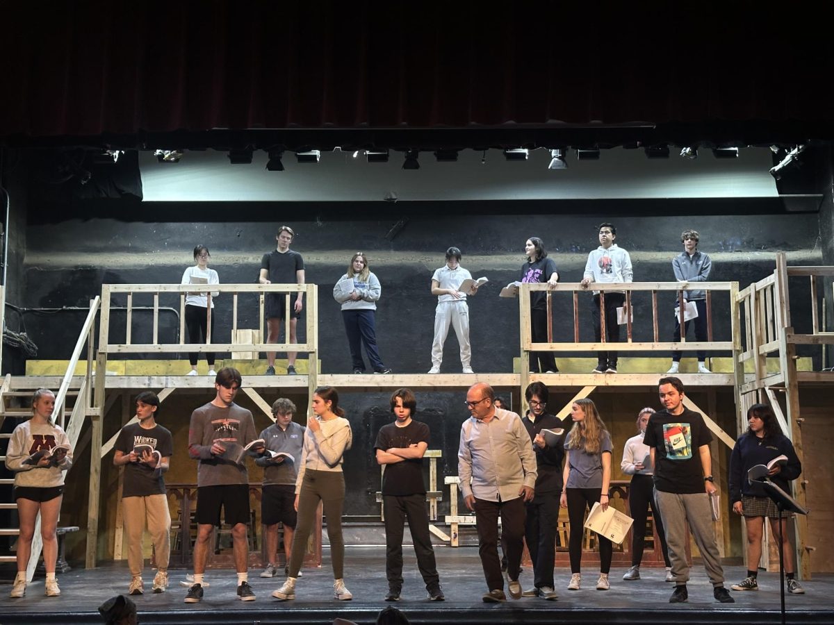The cast of The Hunchback of Notre Dame finishing rehearsal. They are preparing for opening night on April 13th. 