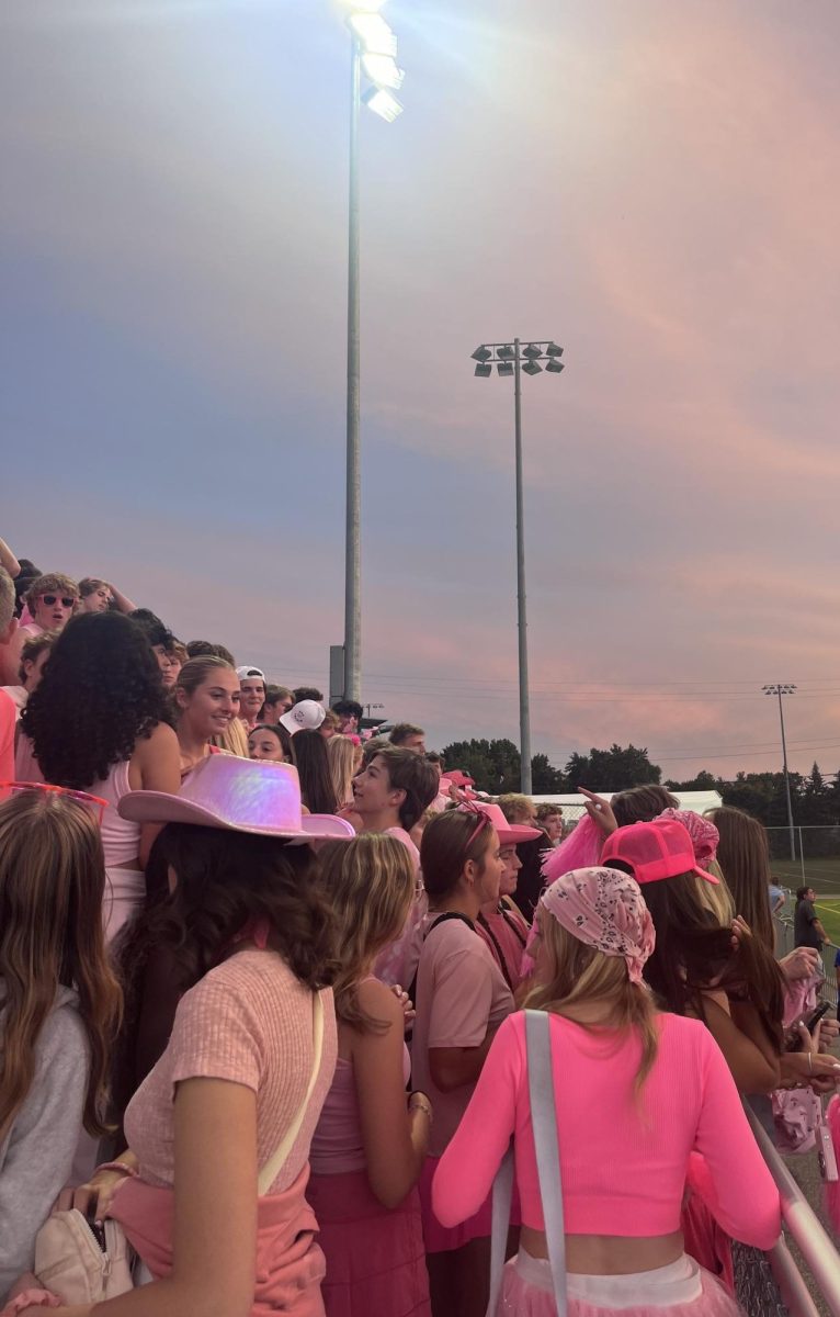 The sky matched the theme of the night: Pink Out!