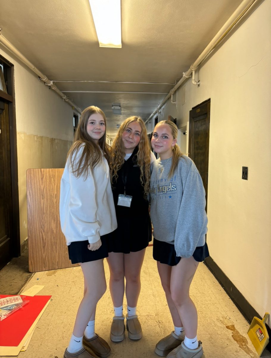 All smiles after a tour of the fourth floor. No ghosts found!